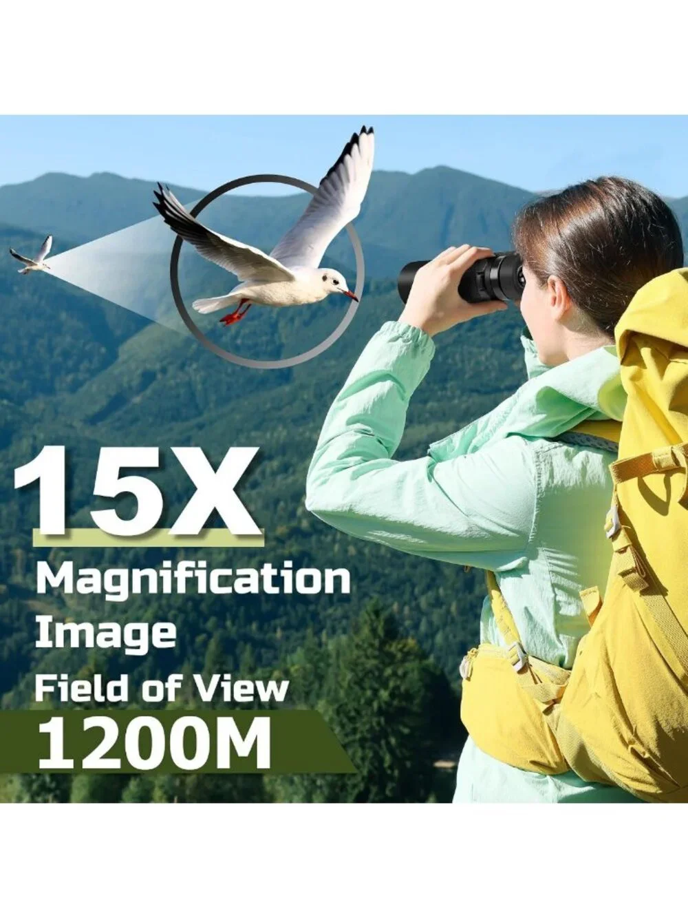 Powerful 15x50 Binoculars for Adults - BAK4 Prism, FMC Lens, Compact